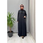 Miss Dalida Gömlek Yaka Cupro Elbise Siyah T26K-4002 - 3
