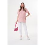 Miss Dünya Lissa Bisiklet Yaka Kısa Kol Çizgili Hamile ve Lohusa T-shirt