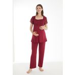 Miss Dünya Lissa Bordo Dantelli Lohusa Ve Hamile Pijama Takımı