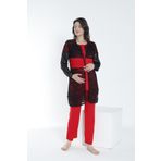 Miss Dünya Lissa Dantel Sabahlıklı Kısa Kol Hamile ve Lohusa Pijama Takımı