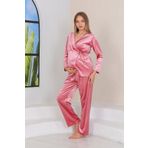 Miss Dünya Lissa Emzirmeye Uygun Kadife Gül Kursu Hamile ve Lohusa Pijama Takımı