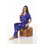 Miss Dünya Lissa Gömlek Yaka Kısa Kol Baskılı Kadın Pijama Takımı