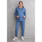 Miss Dünya Lissa İndigo Hamile Ve Lohusa Kapüşonlu Sweatshirt Eşofman Takım