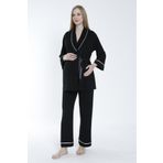 Miss Dünya Lissa Önden Bağlamalı Geniş Şerit Yakalı Hamile ve Lohusa Pijama Takımı