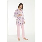Miss Dünya Lissa Pembe Çicek Desenli Lohusa Ve Hamile Pijama Takım