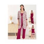 Miss Dünya Lissa Sabahlıklı 4 Parça Askılı Pijama ve Şortlu Takım