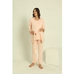 Miss Dünya Lissa Somon Sabahlıklı Kısa Kol Lohusa ve Hamile Pijama Takımı