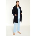 Miss Dünya Lissa Welsoft Lacivert Sabahlıklı Uzun Kol Hamile Ve Lohusa Pijama Takımı
