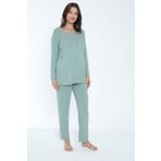 Miss Dünya Lissa Yeşil Emzirmeye Uygun Hamile ve Lohusa Pijama Takımı