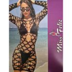 Miss Feliz Siyah Fileli Kadın Vücut Çorabı