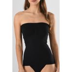 Miss Fit Kadın Büzgülü Straplez Uzun Seamless Dikişsiz Soft Kadın Atlet - Siyah