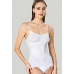 Miss Fit Kadın Ince Askılı Toparlayıcı Atlet - Beyaz