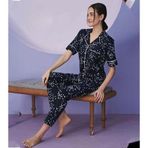Miss Klein Kadın Büyük Beden Gömlek Yaka Pamuklu Likralı Kısa Kol Pijama Takımı 1130 - 1 Adet