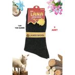 Miss Lana Ladies Socks Bayan Çorap 5 Çift Kışlık Yün Çorap Lambswool Özel Kuzu Yünlü Kadınlar İçin Termal Özellikli Siyah