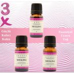 Miss Lina Lavanta,gül,akasya Saf Esansiyel Uçucu Yağ Buhurdanlık Yağı Difüzör Esansı Aromaterapi 3x 10ML - 3 adet