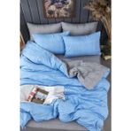 Miss Linda Home Collection Ntk8 Pamuklu Tek Kişilik Çift Taraflı Nevresim Takımı - Mavi - Gri - 160 x 220 cm