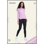 Miss Maral Kadın Eşofman Takım Lila /siyah Spor Tunik & Toparlayıcı Tayt Dalgıç Kumaş Sports And Casual 13060 - 3XL