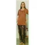 Miss Melina 2015z Bambu Kısa Kol Kadın Pijama Takımı Leopar