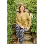 Miss Meryem Hardal Ring Viskon Dantel Detaylı Uzun Kol Büyük Beden Pijama Takım