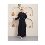 miss nac Butik Büzgülü Düğmeli Tesettür Ayrobin Elbise -01