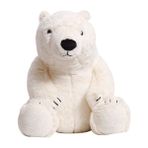 Miss Play Kutup Ayısı Bebek Sevimli Peluş Oyuncak Büyük Bebek (Yurt Dışından) - Siyah - Beyaz - Gri Melanj