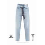 Miss Poem Kadın Açık Mavi Kemer Detaylı Yüksek Bel Mom Fit Jean Pantolon