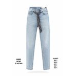 Miss Poem Kadın Mom Fit Jean Pantolon, Açık Mavi, Kemer Detaylı, Yüksek Bel, 38 Beden