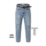 Miss Poem Kadın Mom Fit Yırtık Jean Pantolon, Orta Mavi, 42 Beden