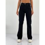Miss Poem Kadın Yüksek Bel Bol Paça Jean Pantolon - Siyah - Regular Fit - 42