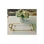 misscocohome Metal Kulplu Kristal Servis Tabağı Meze Tabağı