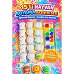 Misse 6 Adet (3D) Aslanlı Hayvan Taş Boyama Figürü Çocuk Gelişimi Boyama Etkinlik Seti Zoo Stone Painting