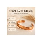 MissFerisa Doğal Bakır Bilezik El İşçiliği Saf Bakır Dövme Bileklik Ayarlanabilir Unisex Şık Tasarım Günlük Kullanım Erkek Kadın Bakır Renk Bileklik