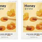 MISSHA Bal Özlü Parlak Görünüm Sunan ve Yoğun Nemlendirici Yaprak Maske (1ad) Airy Fit Sheet Mask Honey 2li paket