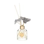 MİSSİ 130 ml Elips Cam Şişe Seramik Çiçek Taşlı Bambu Çubuklu Black Orchid Oda Kokusu
