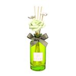 MİSSİ 180 ml Yeşil Cam Şişe Çiçek Seramik Taş Bambu Çubuklu Geceyarısı Çiçeği Oda Kokusu