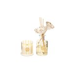 Missi 200 ml Gold Boyalı Cam Şişe Oud Vanilya Oda Kokusu ve Mum Seti