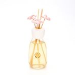 MİSSİ 230 ml Pembe Seramik Çiçek Taş Çubuklu Garden Rose-Pudra Oda Kokusu