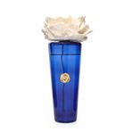 MİSSİ 400 ml Mavi Konik Cam Şişe Seramik Taşlı Vanilya Sandal Oda Kokusu