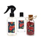 MİSSİ Botanical Pomegranete Kokulu Banyo Hediye Seti(Oda Spreyi,Kolonya,Banyo Tuzu)