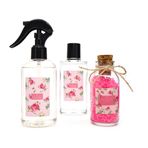 MİSSİ Botanical Rose Kokulu Banyo Hediye Seti(Oda spreyi,Kolonya,Banyo Tuzu)