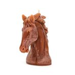 MİSSİ Dekoratif Büyük Taba Rengi At Mum (24 cm)