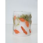 Missi El Yapımı Doğal Bitkili Turuncu-Yeşil Mum (9x7 Cm) - 1 Adet