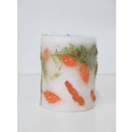 MİSSİ EL YAPIMI DOĞAL BİTKİLİ TURUNCU-YEŞİL MUM (9x7 CM)