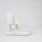 MİSSİ KOKULU BUDDHA OBJELİ NATUREL EKRU MERMER KAİDE