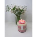 MİSSİ PEMBE ÇİZGİLİ WHITE ROSE KOKULU VEGAN MUM