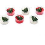 Missi Yılbaşı 6lı Çamağacı Kabartmalı Spice Orange Kokulu Ekru-Kırmızı Tealight Mum Seti - Kırmızı - Beyaz - 1 Adet