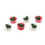 MİSSİ Yılbaşı 6lı Çamağacı Kabartmalı Spice Orange Kokulu Ekru-Kırmızı Tealight Mum Seti