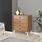 Missia Mobilya Torino Şifonyer Ceviz Renk Modern Tasarım 4 Çekmeceli 73x81x40 cm
