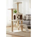 Missidea B10 Hamaklı Yuvalı Lüx Kedi Tırmalama Evi Beyaz
