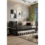Missidea Kamelya Daybed Yavrulu Siyah Karyola 90X200 cm - 90 x 200 cm